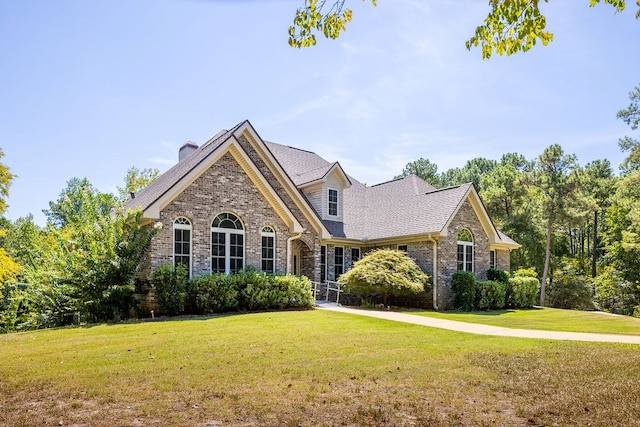 view of front facade with a front lawn