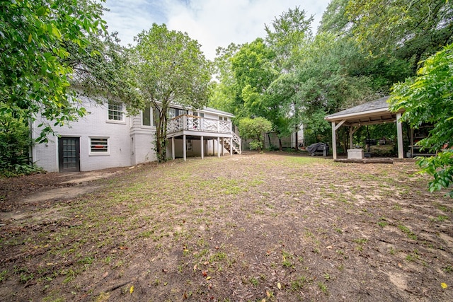 1518 Preston Dr, Columbus, GA 31906 - view of yard with stairs, a deck, and a gazebo