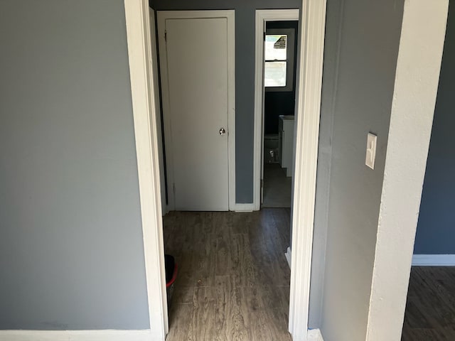 hall featuring dark hardwood / wood-style flooring