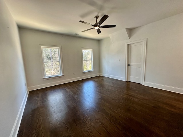 906 NE Winall Down Rd, Atlanta, GA 30319 - spare room with dark wood finished floors and ceiling fan