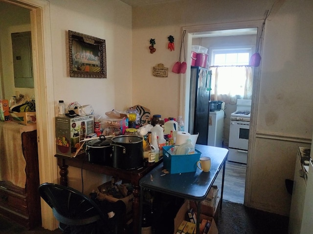 dining area featuring electric panel