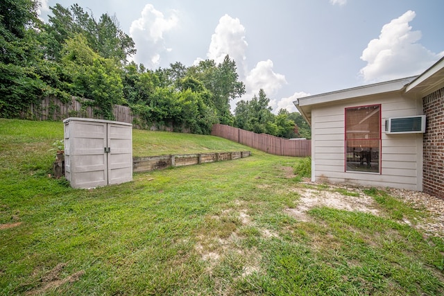 4021 Shade Valley Dr, Columbus, GA 31909 - fenced backyard with a wall mounted air conditioner