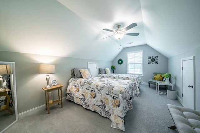 82 Rolling Meadows Way, Waverly Hall, GA 31831 - carpeted bedroom featuring vaulted ceiling and ceiling fan