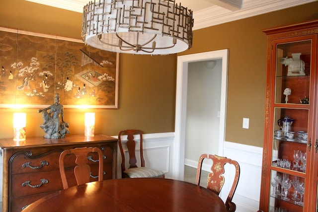 406 Lakeview Way, Lagrange, GA 30240 - dining room featuring ornamental molding, wainscoting, and a decorative wall