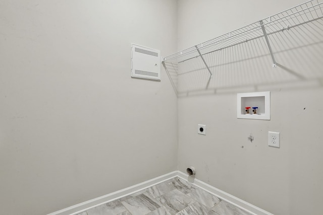 laundry room featuring hookup for an electric dryer, hookup for a washing machine, and hookup for a gas dryer