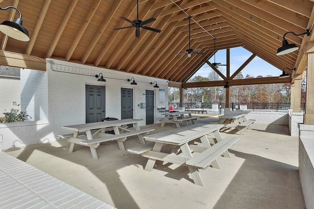 view of patio / terrace with ceiling fan