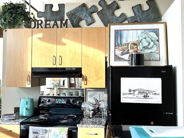 kitchen with black appliances