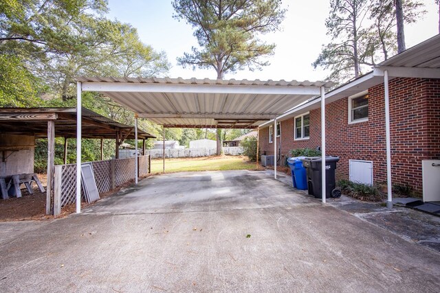 view of patio / terrace with a carport