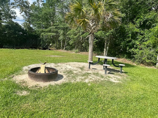 283 Roberts Rd, Hahira, GA 31632 - surrounding community with an outdoor fire pit and a yard