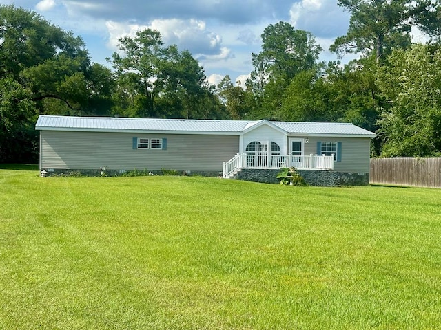 283 Roberts Rd, Hahira, GA 31632 - manufactured / mobile home with metal roof and view of scattered trees