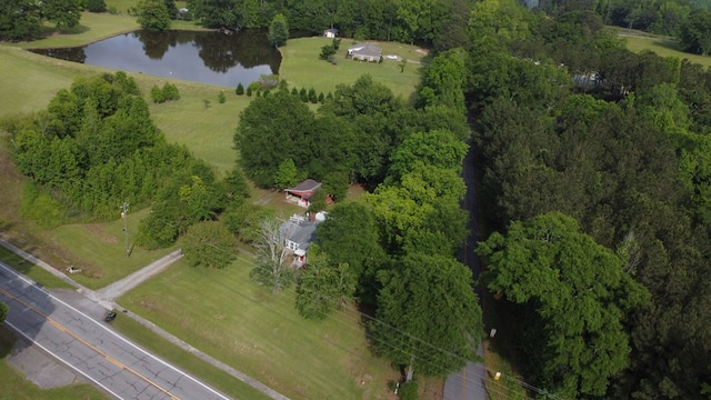 aerial view of property's location featuring a large body of water