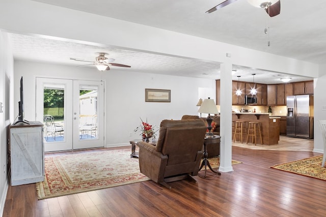 3796 Auburn Rd, Phenix City, AL 36870 - living room featuring a ceiling fan and hardwood / wood-style floors