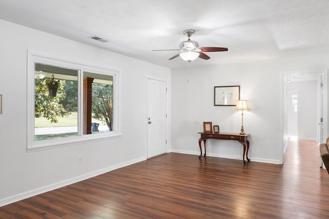 3796 Auburn Rd, Phenix City, AL 36870 - entrance foyer featuring a ceiling fan and wood finished floors