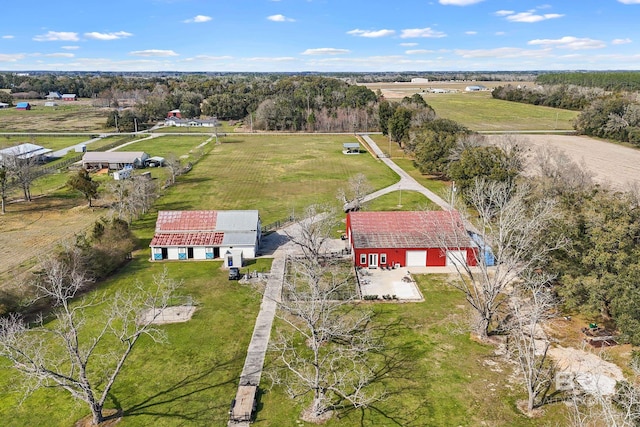 drone / aerial view featuring a rural view