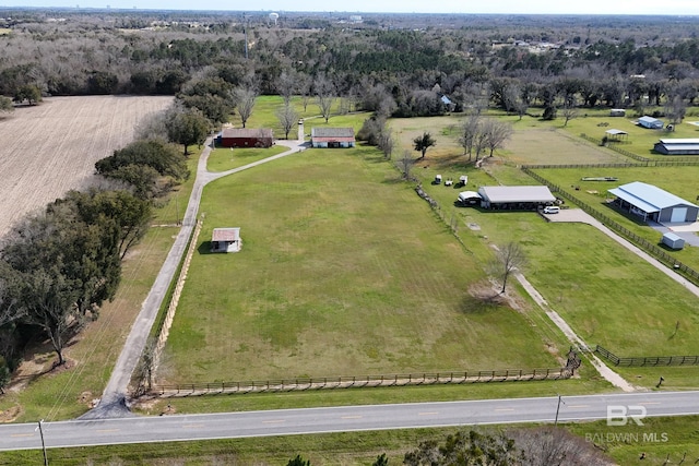 drone / aerial view featuring a rural view