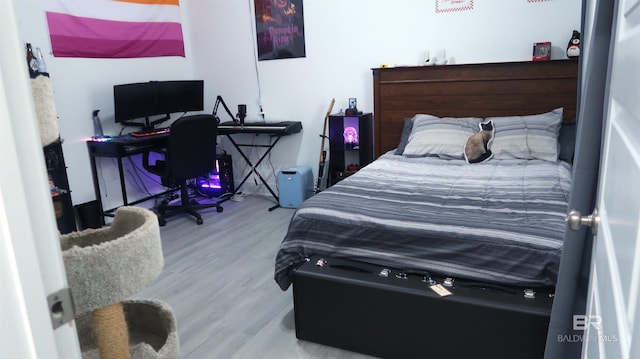 bedroom featuring light wood-type flooring