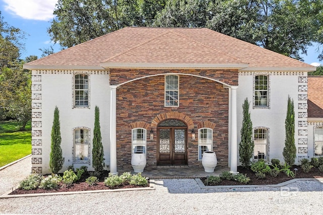 view of front of house with french doors