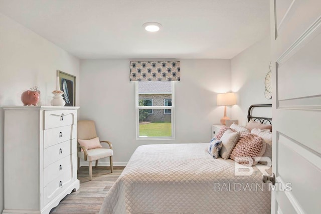 bedroom featuring light hardwood / wood-style floors