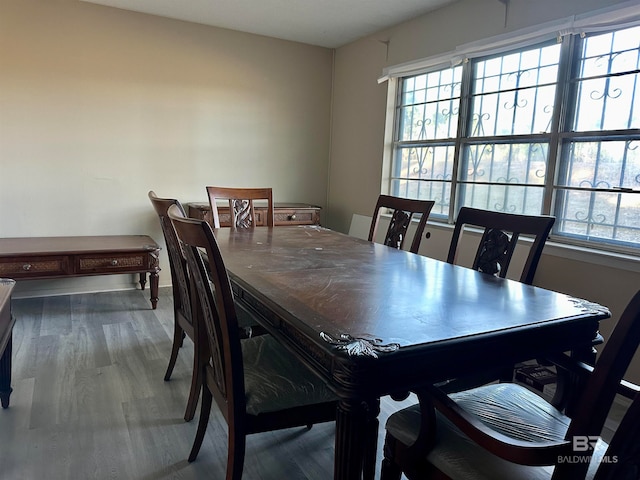 dining room featuring wood-type flooring