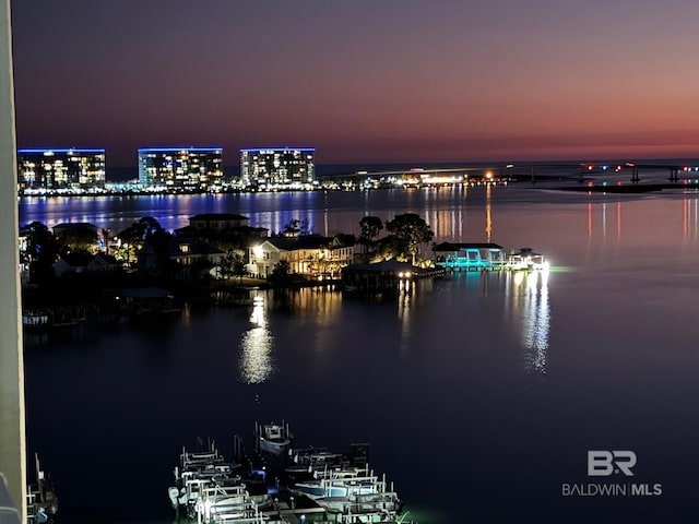 water view with a boat dock