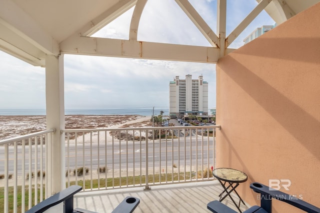 balcony with a water view