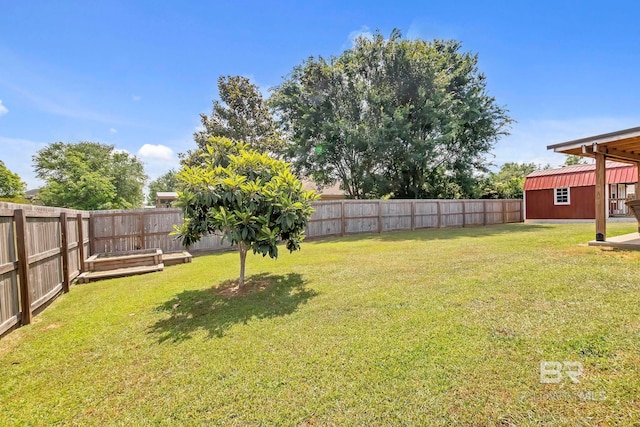 view of yard featuring a fenced backyard