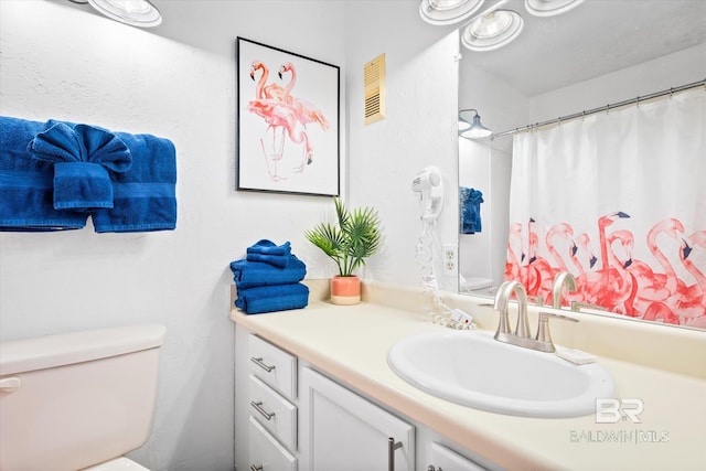 bathroom with toilet and vanity