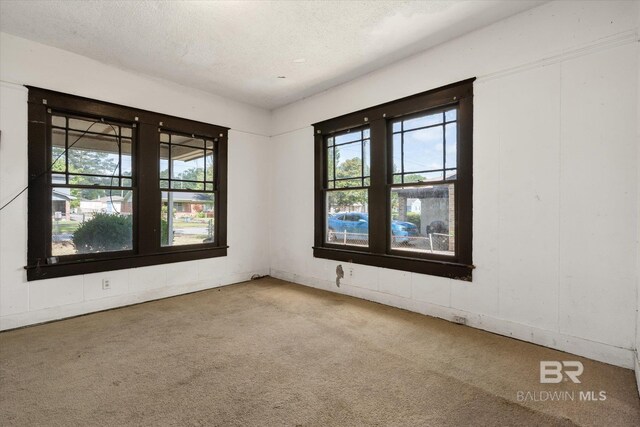 672 Burden St, Mobile, AL 36607 - unfurnished room with healthy amount of natural light, carpet flooring, and a textured ceiling