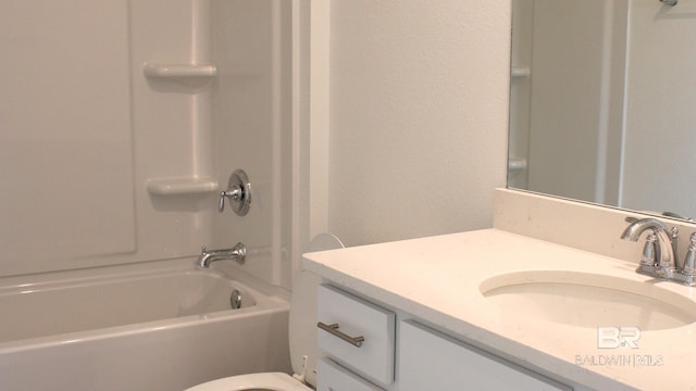 8992 Chabo Cir, Foley, AL 36535 - bathroom with vanity, tub / shower combination, and toilet