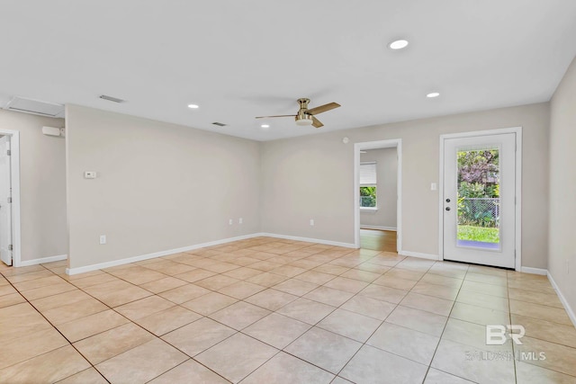 15030 Marem Dr, Foley, AL 36535 - unfurnished room featuring ceiling fan, recessed lighting, and light tile patterned floors