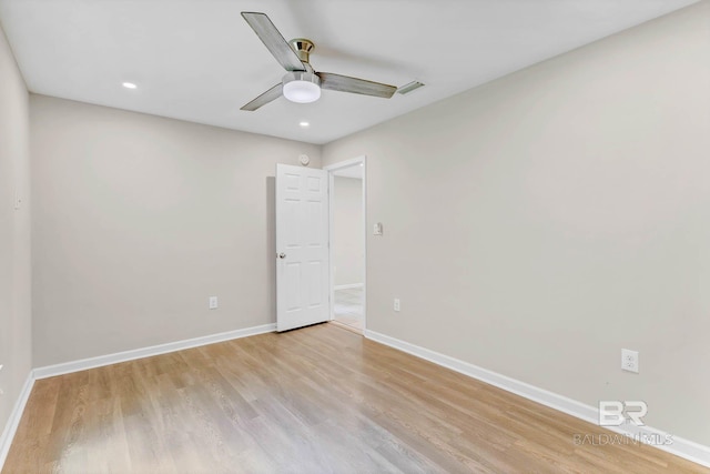 15030 Marem Dr, Foley, AL 36535 - spare room with light wood-style floors, a ceiling fan, and recessed lighting