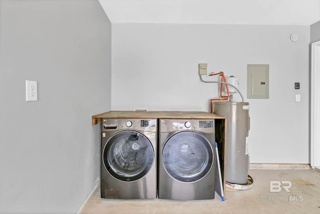 15030 Marem Dr, Foley, AL 36535 - laundry area with electric panel, independent washer and dryer, and electric water heater