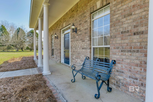 view of patio / terrace with a porch