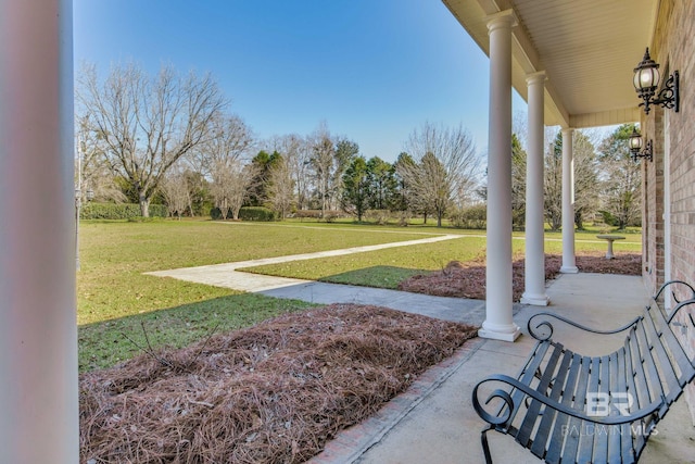 exterior space with covered porch