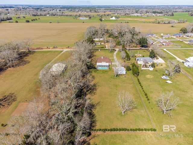aerial view featuring a rural view