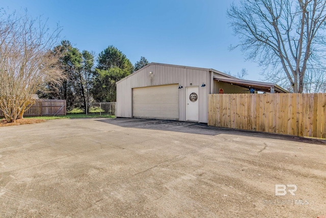 view of garage