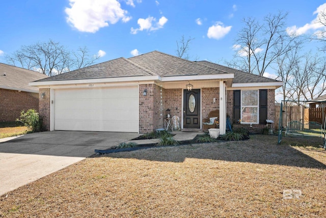 single story home featuring a garage