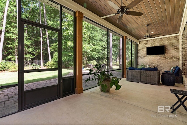 3250 Riviere Du Chien Rd, Mobile, AL 36693 - sunroom / solarium with a ceiling fan and an outdoor living space