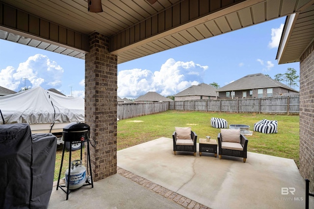 view of patio with grilling area