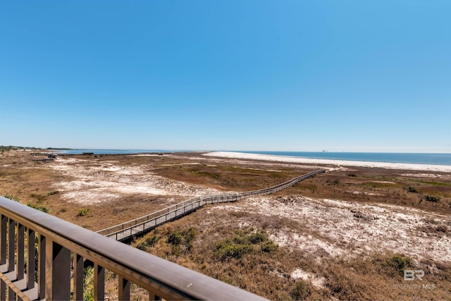 property view of water with a view of the beach