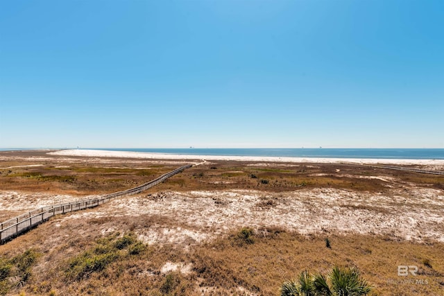 property view of water with a beach view