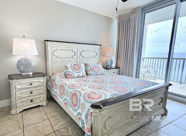 521 W Beach Blvd Unit 1703, Gulf Shores, AL 36542 - bedroom featuring light tile patterned floors, baseboards, and access to outside
