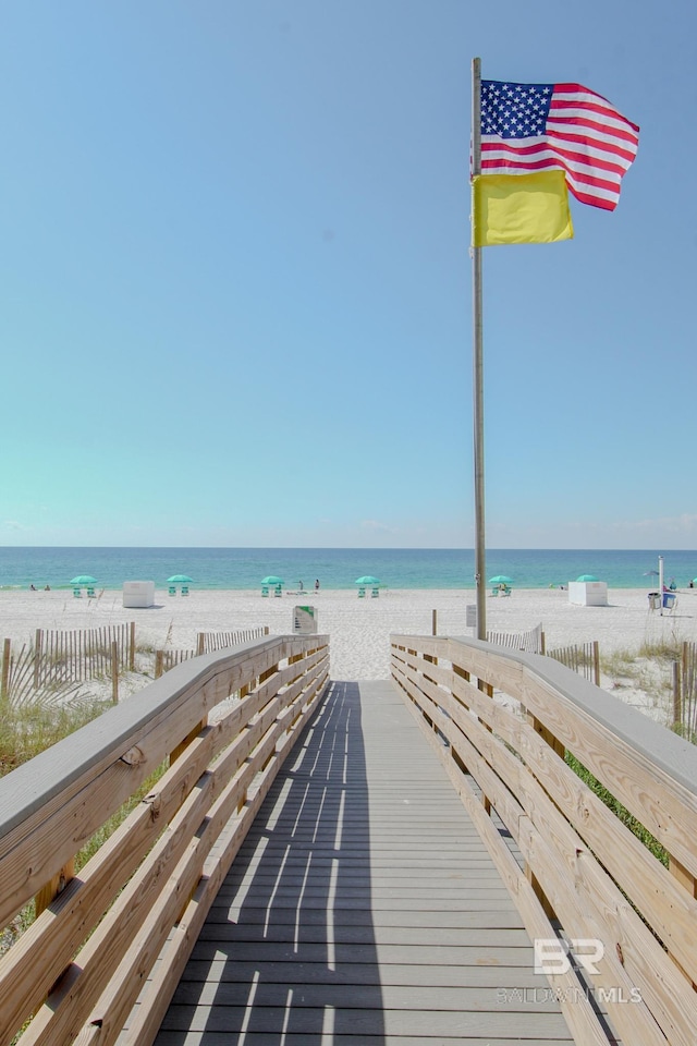 water view featuring a beach view