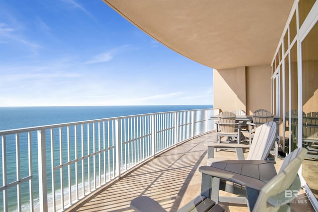 balcony with a water view