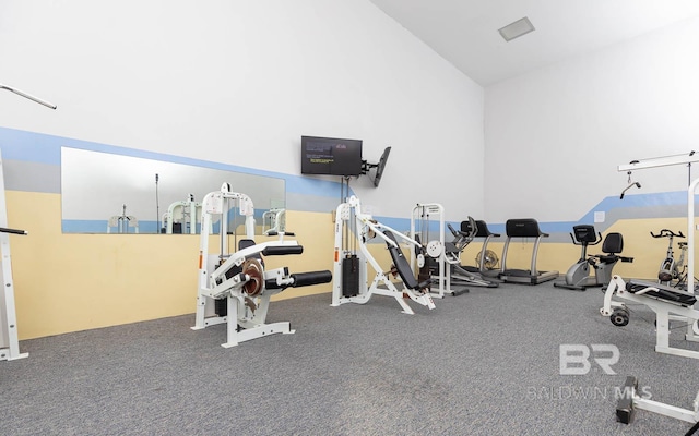 24132 Perdido Beach Blvd Unit 1063, Orange Beach, AL 36561 - exercise room with lofted ceiling