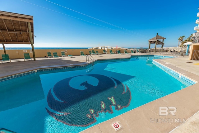 24132 Perdido Beach Blvd Unit 1063, Orange Beach, AL 36561 - pool with a gazebo, a patio, and fence