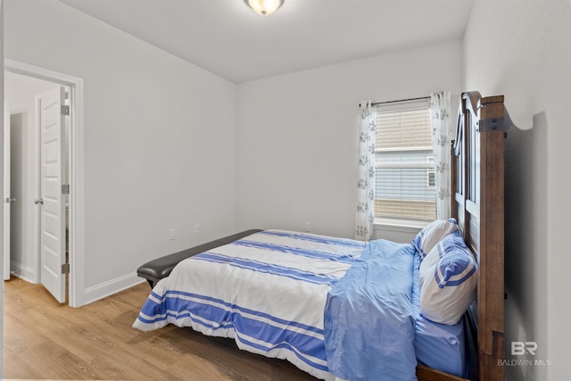 bedroom featuring light hardwood / wood-style floors