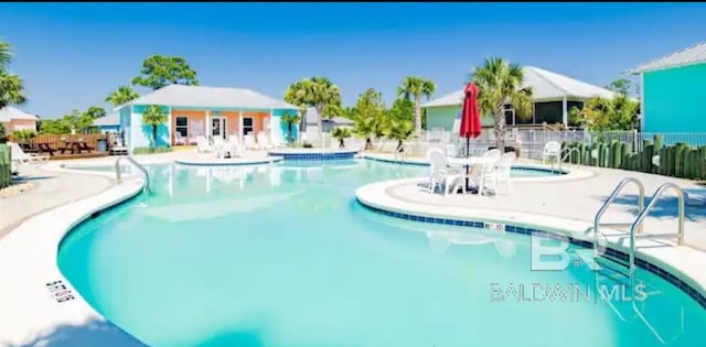 view of pool featuring a patio area