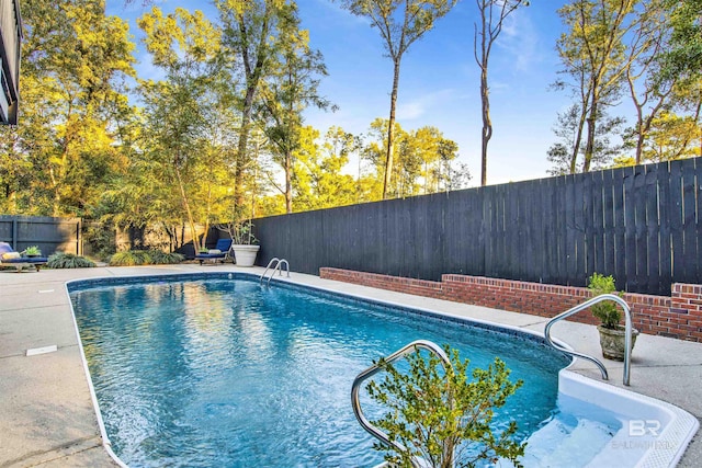 view of swimming pool featuring a patio