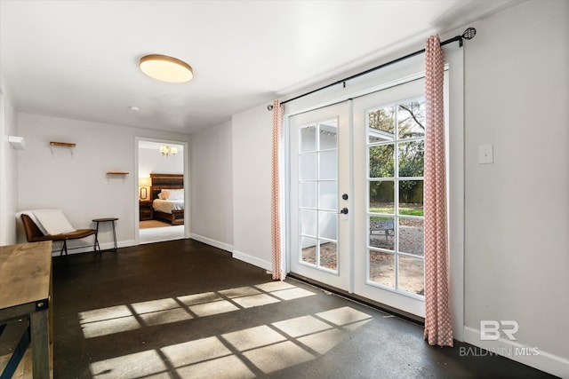 doorway to outside featuring french doors